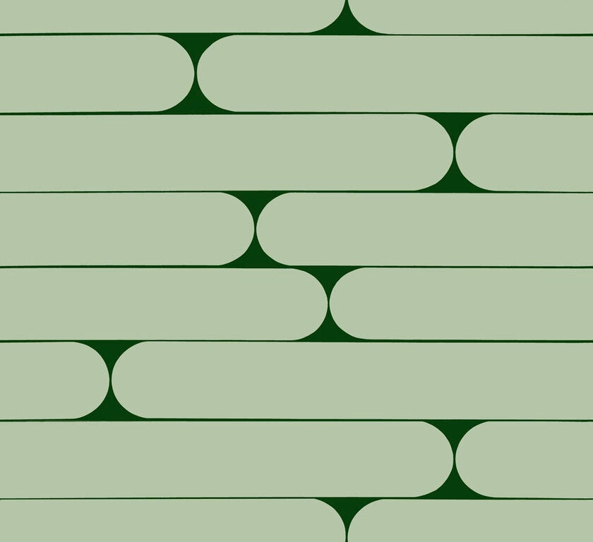 Marimekko Putki, grön tapet