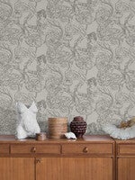 Floral Dream, ljus gråbeige botten