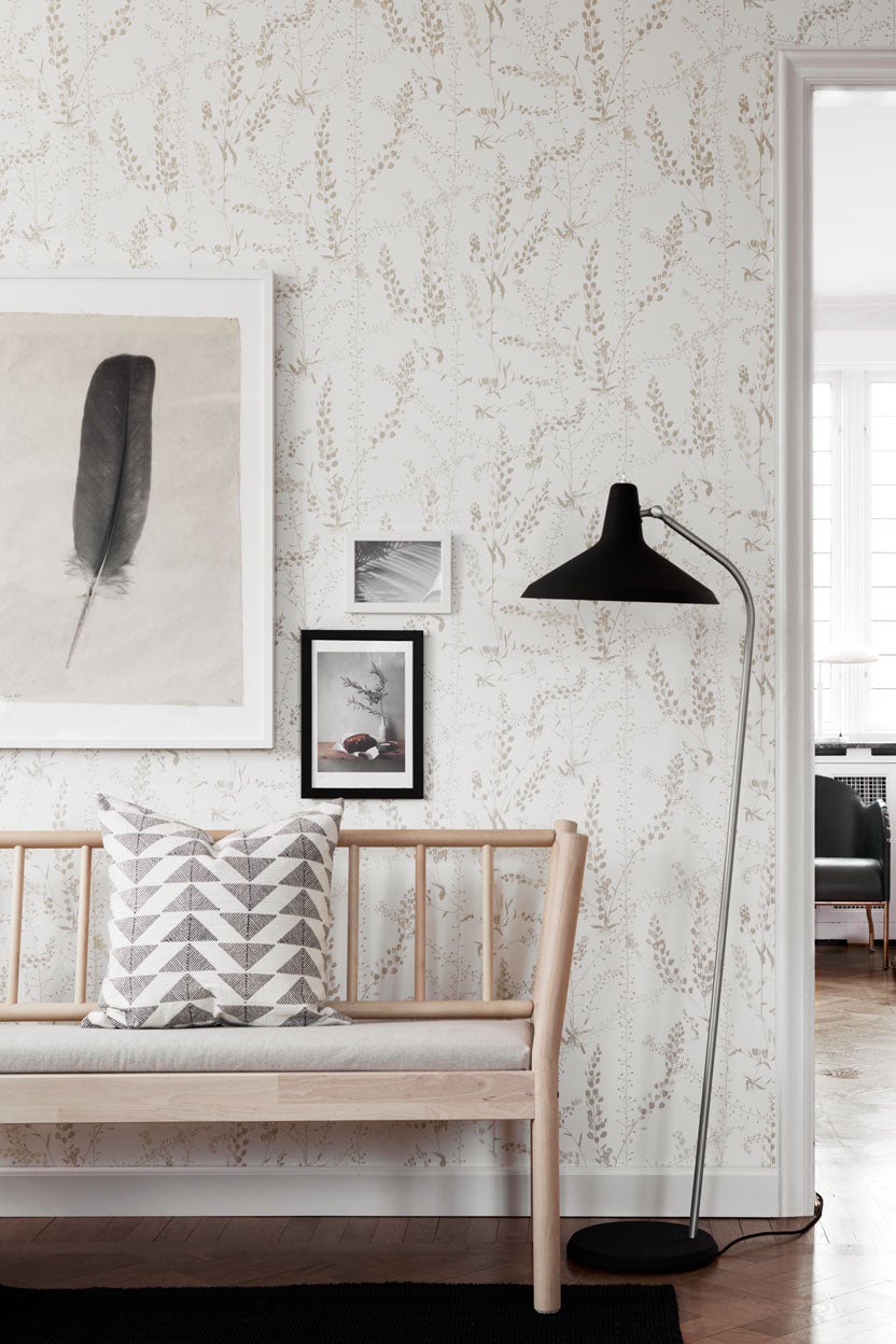 Bladranker, vit/beige