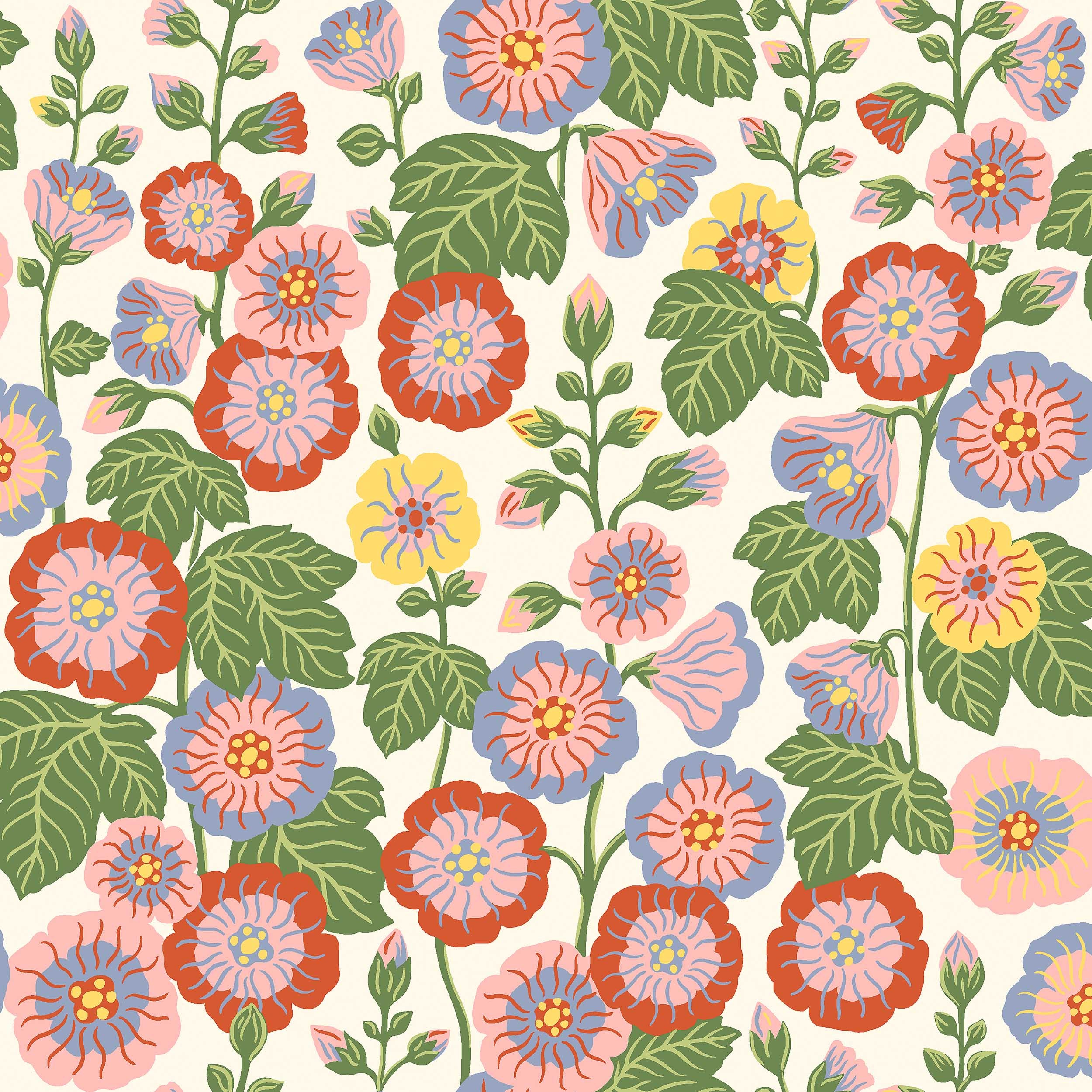 Happy Hollyhocks, multifärg