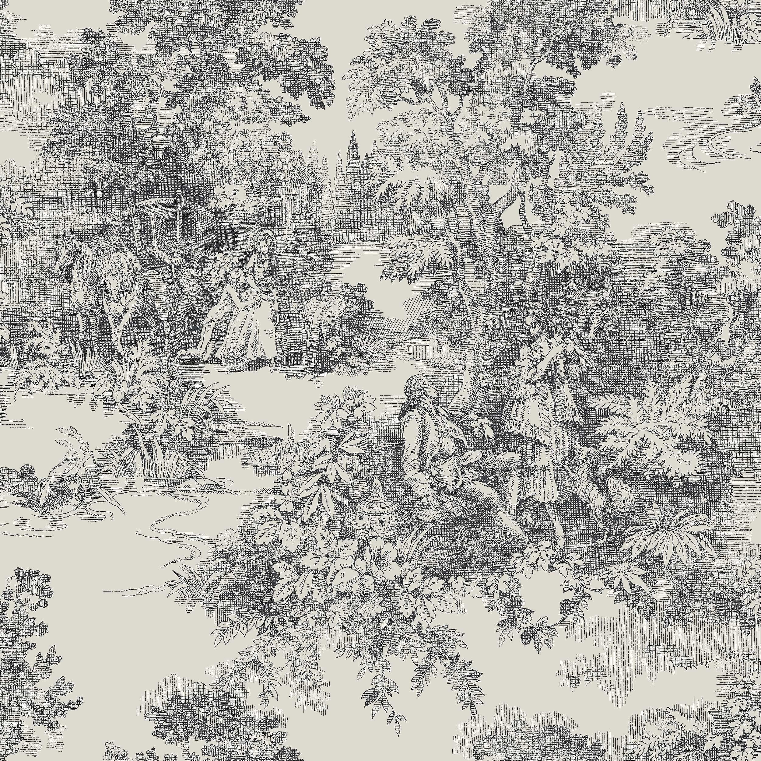 Toile de Jouy, svart