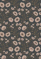 Poppy Flow, blommor på brun botten