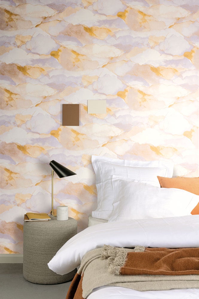 Cloud pastel, tapet i brun och lila