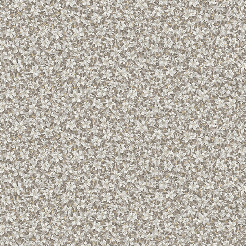 Skogsblomst, beige och vit tapet