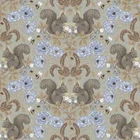 Kurre  blommor och djur, gråbeige