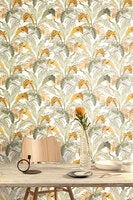 Botanic topiara, tapet i brun