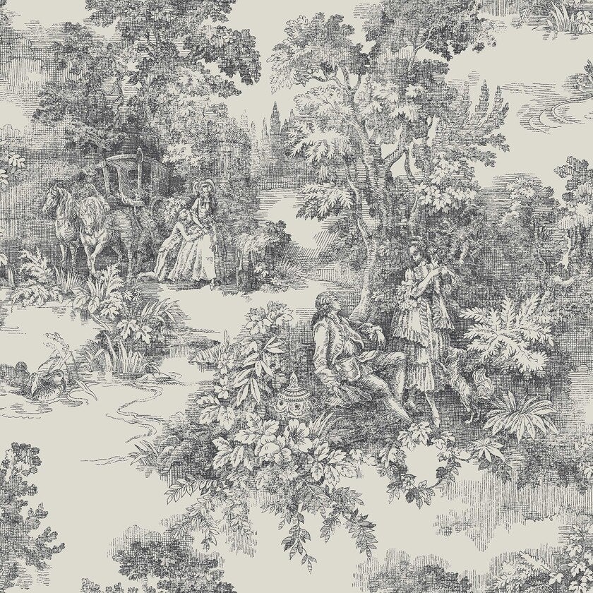 Toile de Jouy, svart