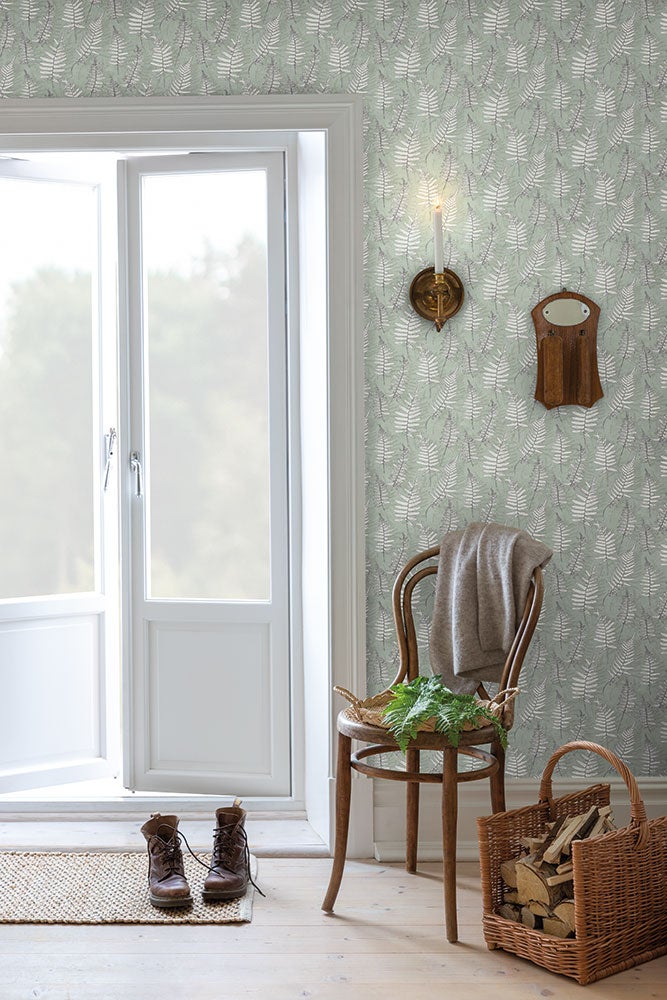 Stensöta, tapet i ljusgrön