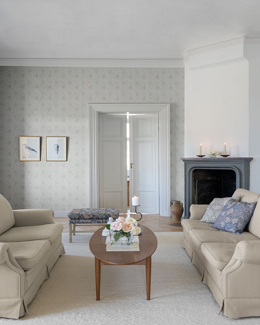 Anemone - W. Morris, vit tapet