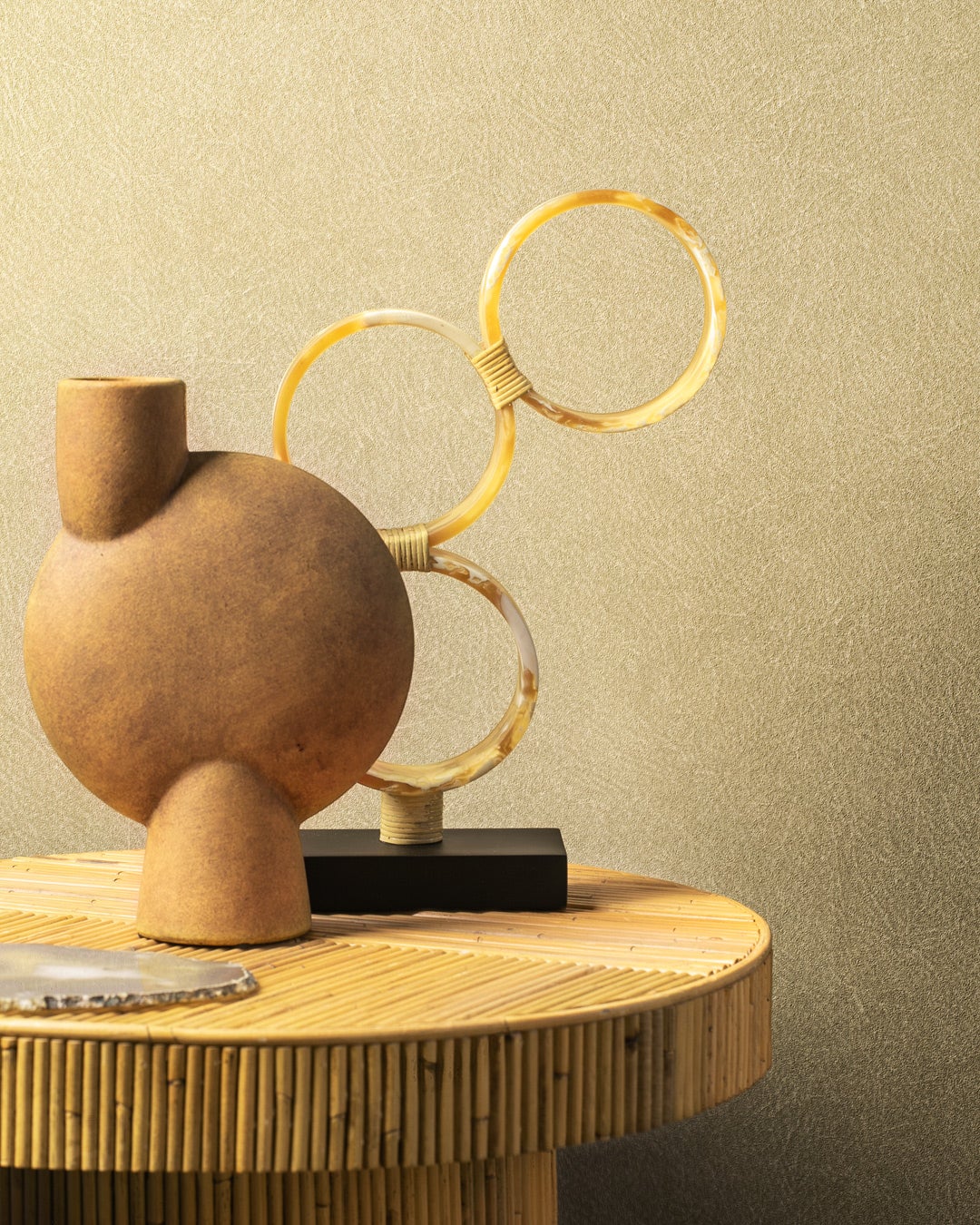 Leather Plain, brunbeige tapet