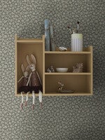 Skogsblomst, beige och grön tapet