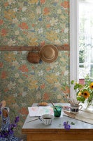 Midsommar, grön, gul och orange tapet