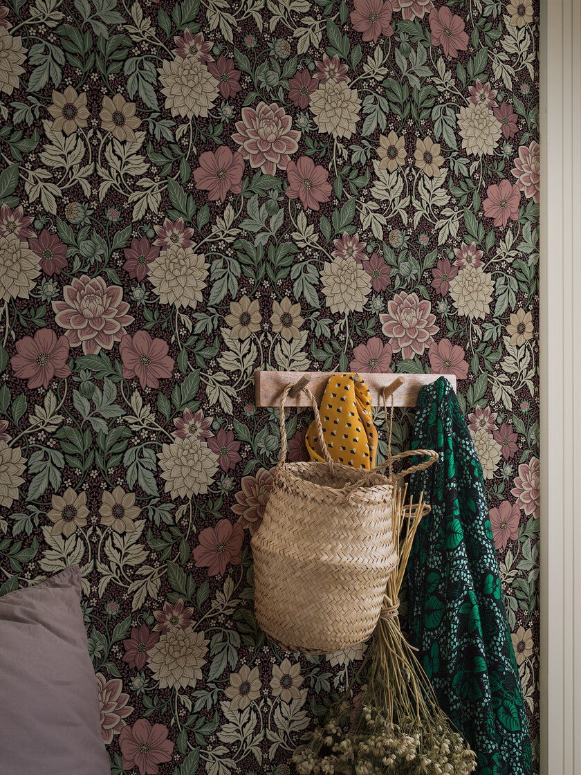 Dahlia Garden, burgundy