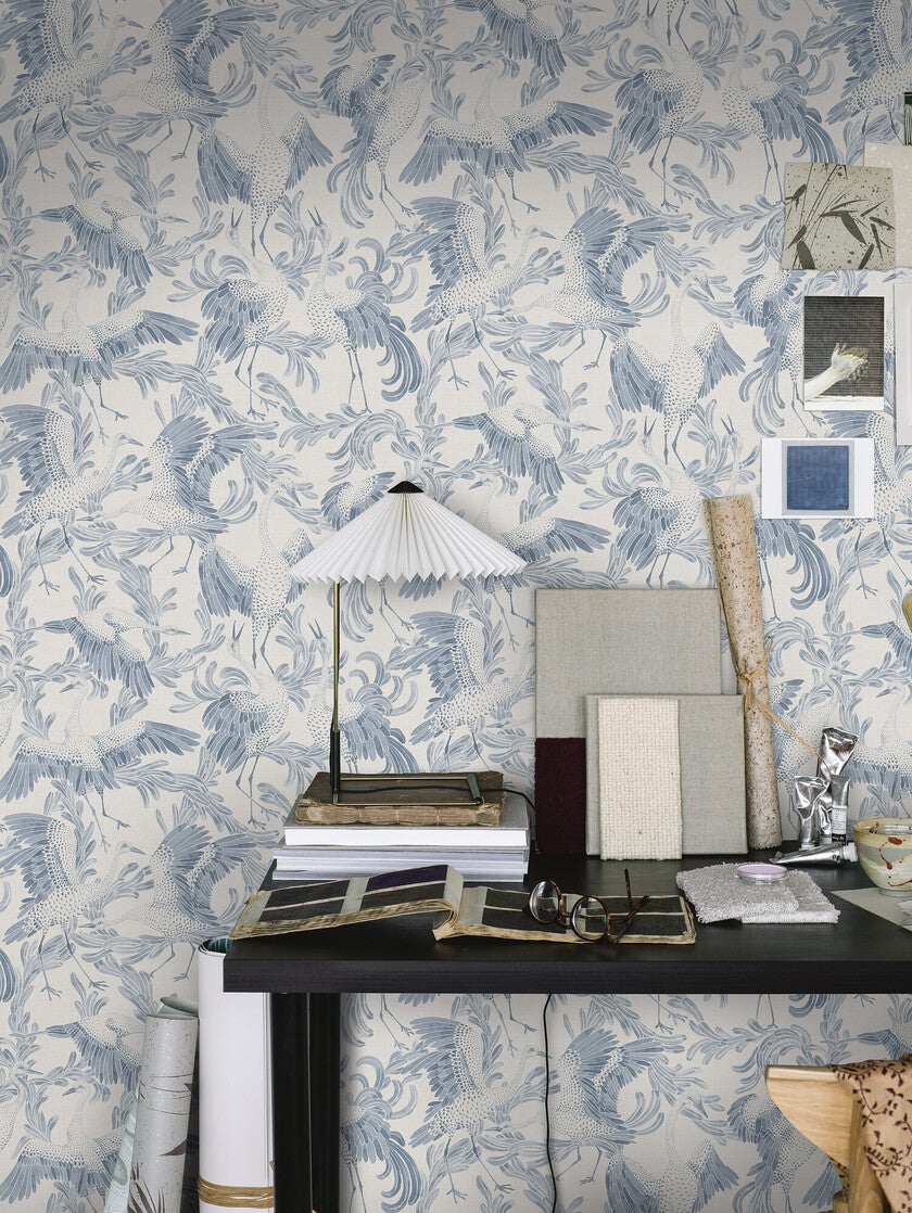 Dancing Crane, blekblå