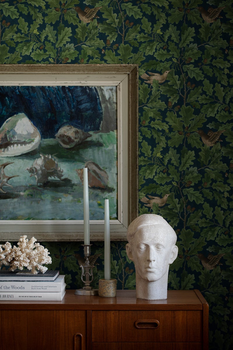 In the Oak, grön och blå tapet