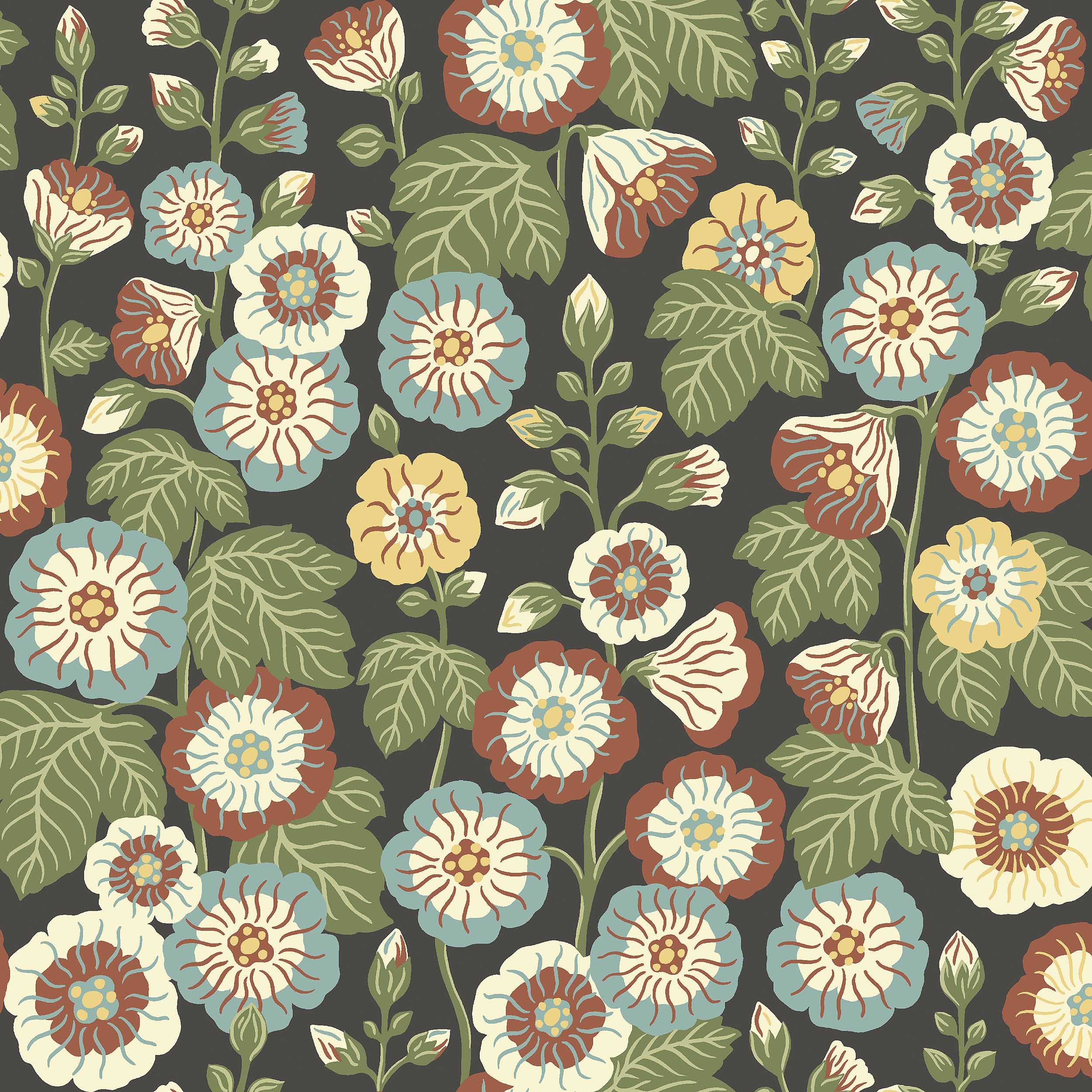 Happy Hollyhocks, svart