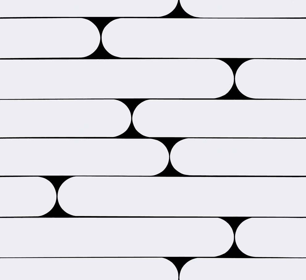 Marimekko Putki, svart och vit tapet