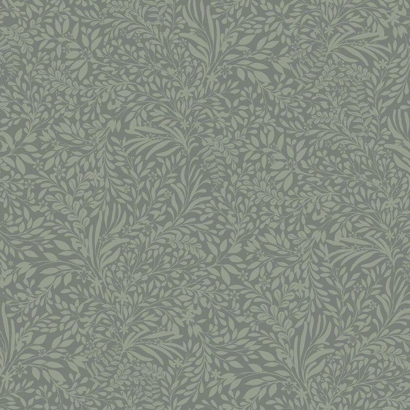 Kristina, grågrön tapet