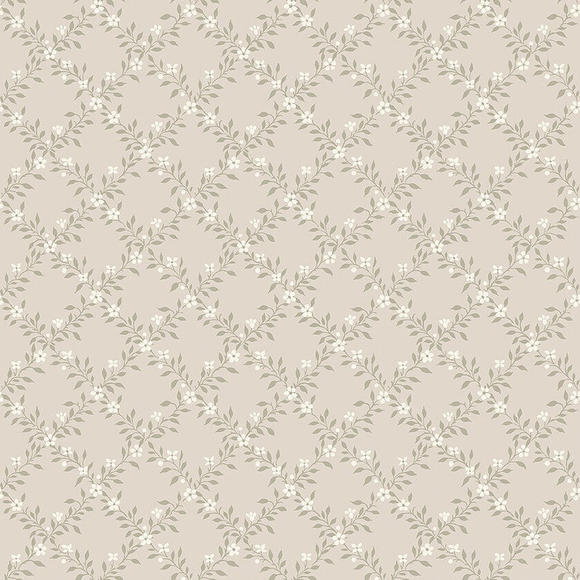 Sommarslöja, beige och grön tapet