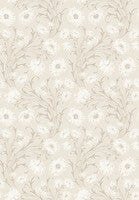 Poppy Flow, blommor på gråbeige botten