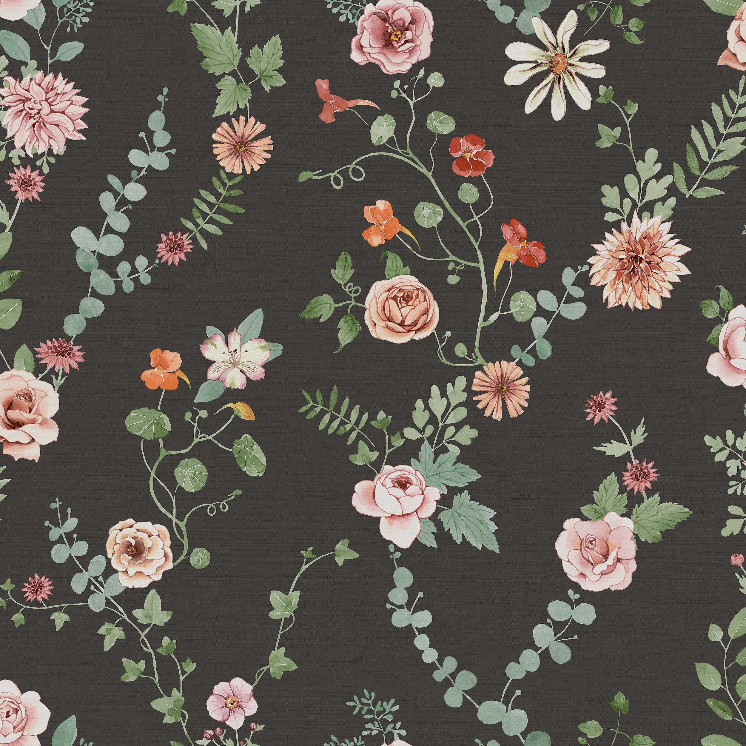Bouquet Flowers, svart