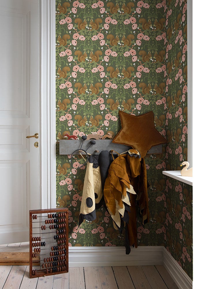 Kurre  blommor och djur, grön