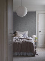 Skogsblomst, blå och vit tapet