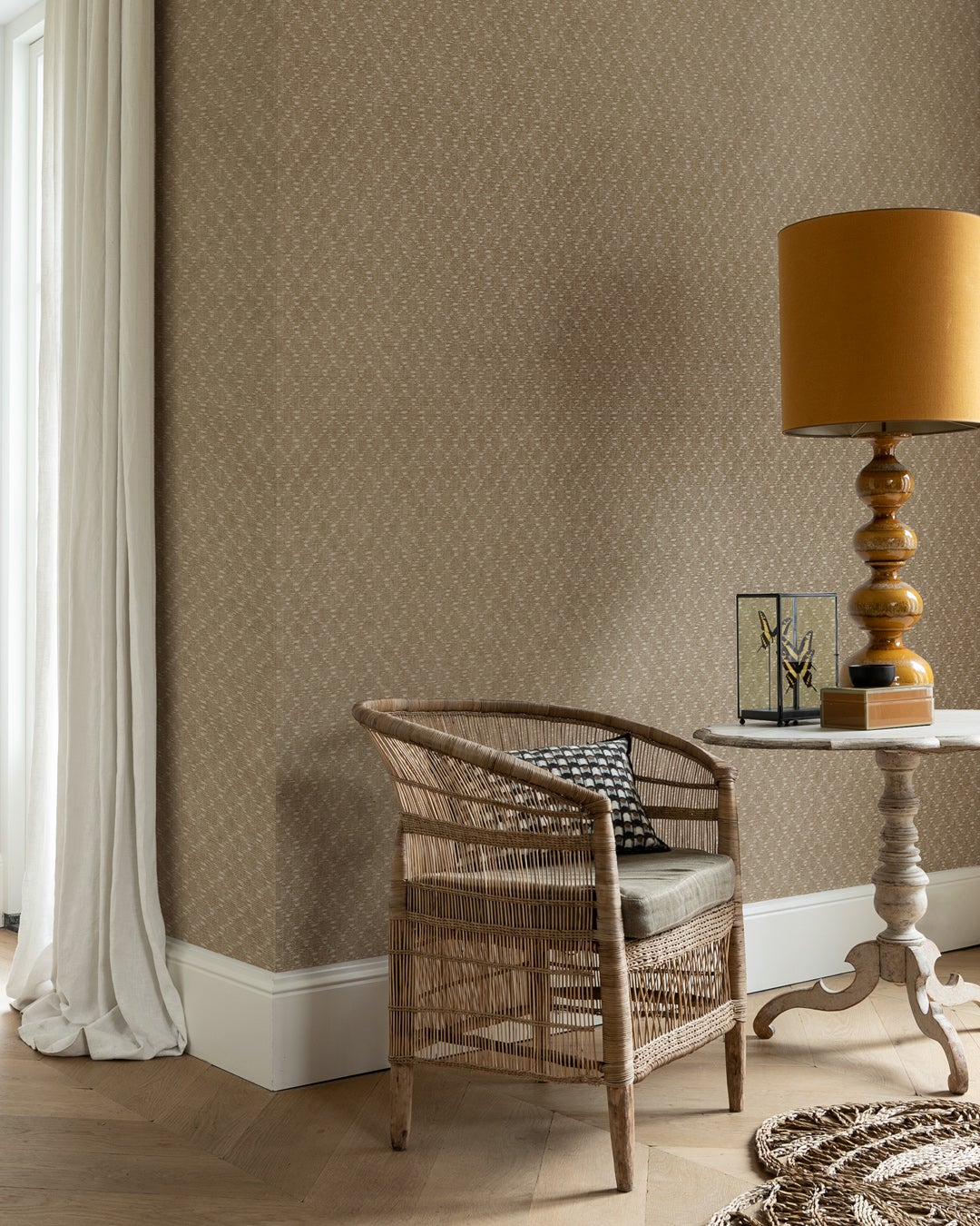 Ikat Textile, beige tapet