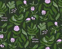 Marimekko Kasvio, svart och grön tapet