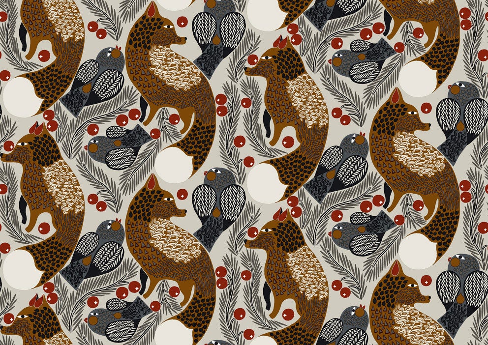 Marimekko Ketunmarja, röd tapet