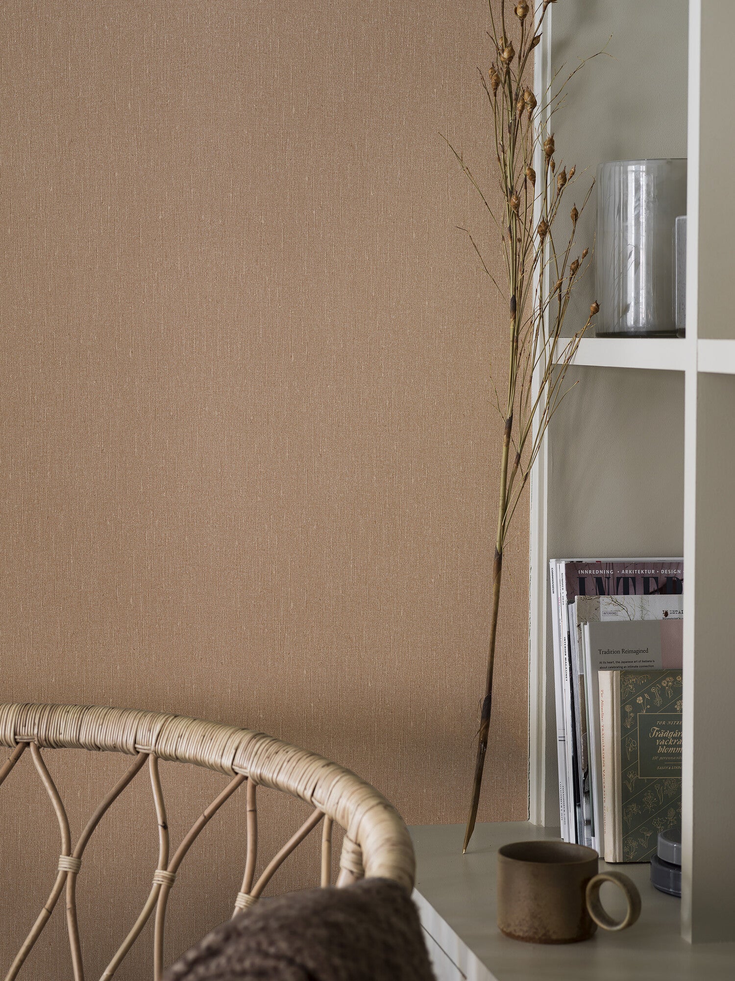 Terracotta Linen tapet 4324