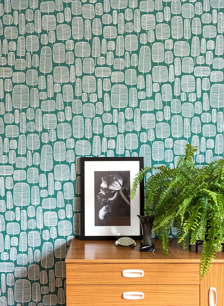 Little Trees, grön tapet