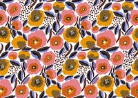 Marimekko Rosarium, orange tapet