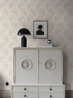 Poppy Flow, blommor på gråbeige botten