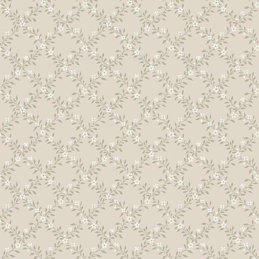 Sommarslöja, beige och grön tapet