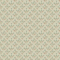 Jordgubb, beige tapet