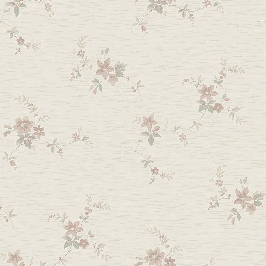 Saga, beige och rosa tapet