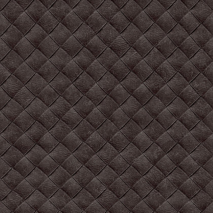 Leather Patchwork, mörkbrun tapet