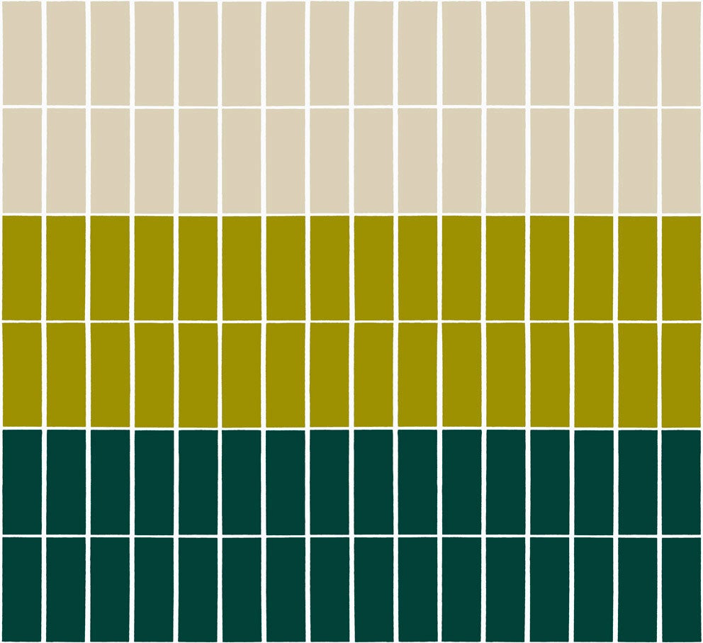 Marimekko Tilliskivi, beige och grön tapet