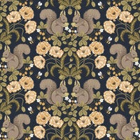 Kurre  blommor och djur, mörk botten