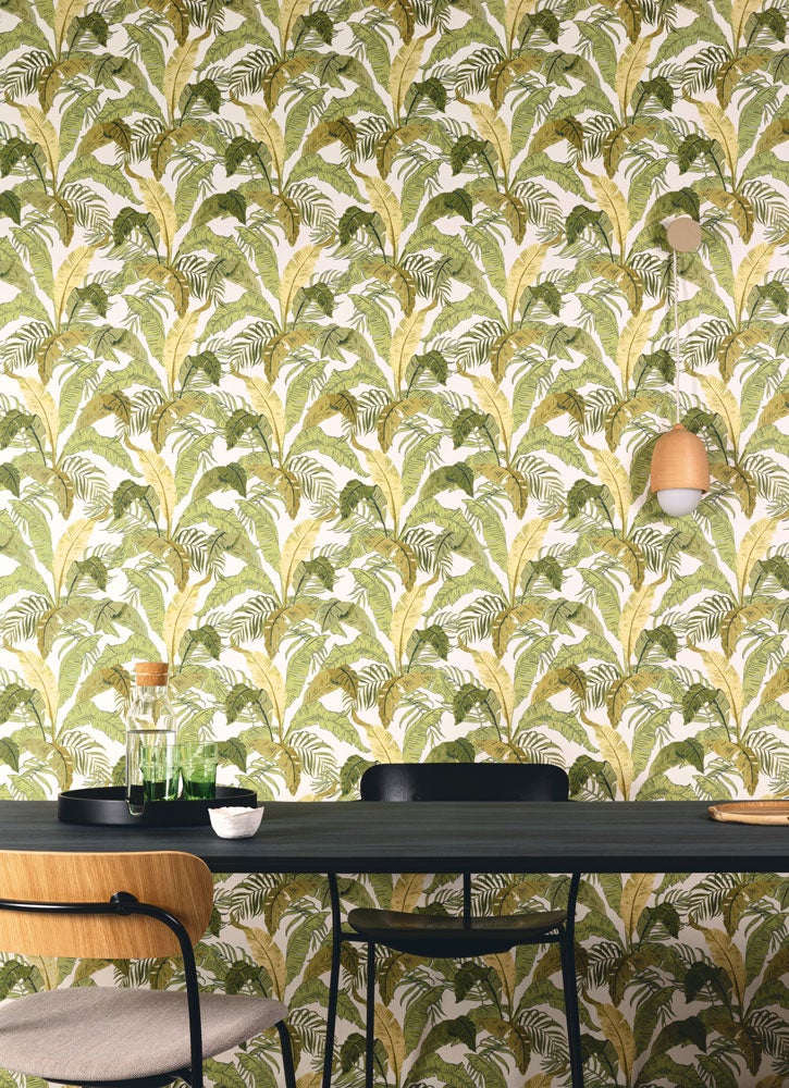 Botanic greenery, tapet i grön