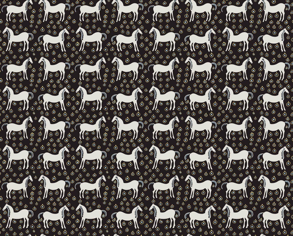 Marimekko Musta Tamma, svart tapet