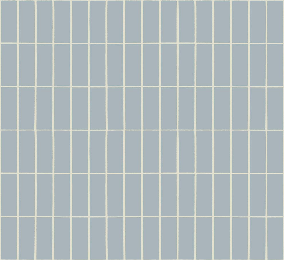 Marimekko Tilliskivi, blå och beige tapet