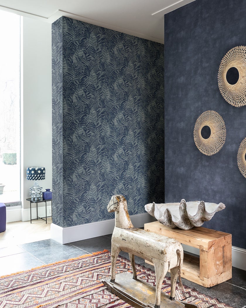 Tropical Allover, blå tapet