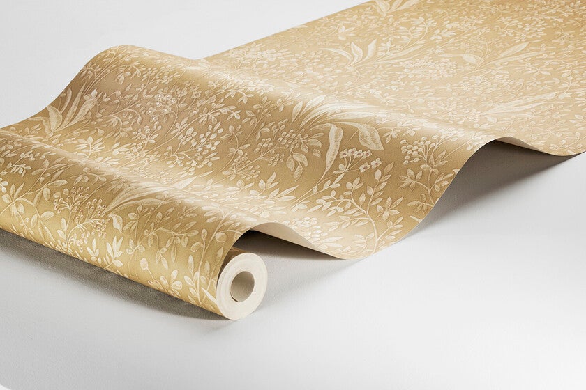 Nocturne slingrande bladverk, varmgul ockra